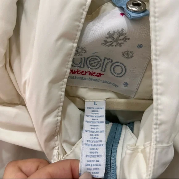 Aero Coat Size Large Hooded Womens Blue Nylon Full Zip Pockets Ski Jacket - Picture 4 of 11
